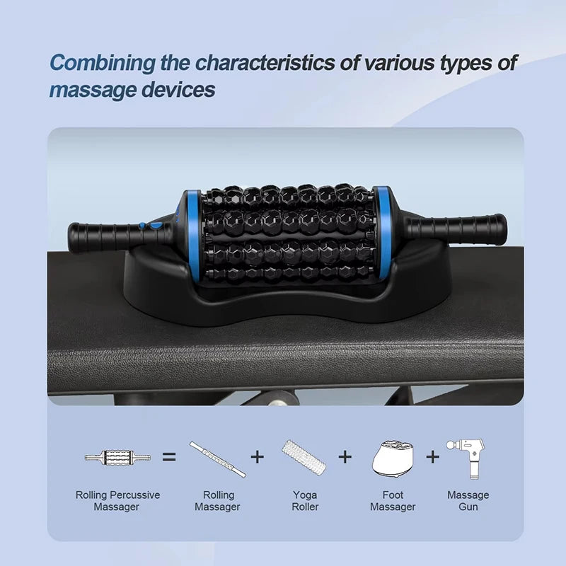 Electric Roller Massage Stick Deep Tissue Muscle Fascia Relaxation Massager Cordless Rechargeable Fitness Exercise Pain Relief