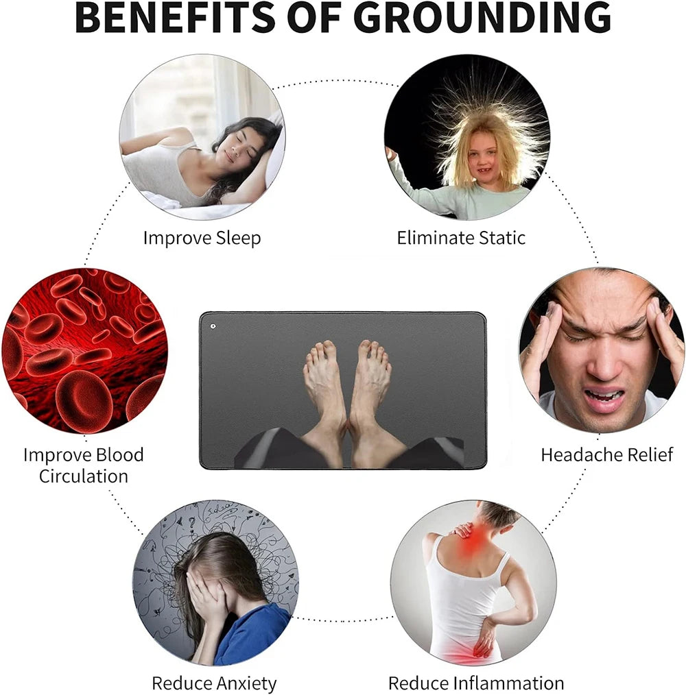 Grounding Pad Kit for Improving Health Reducing Inflammation with Grounding Wire and Wristband for Improving Sleep Relieve Pain
