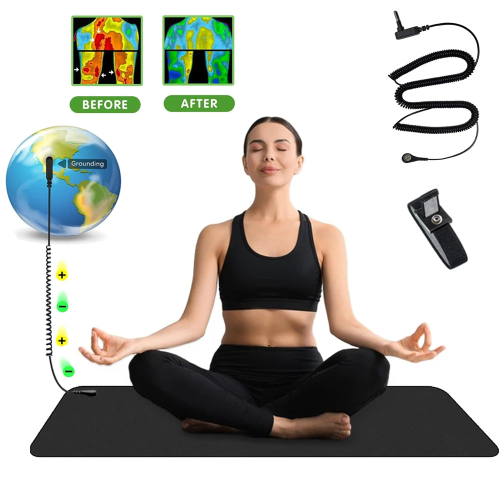 Grounding Pad Kit for Improving Health Reducing Inflammation with Grounding Wire and Wristband for Improving Sleep Relieve Pain