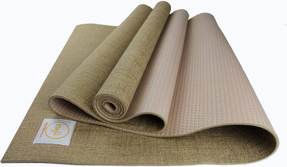 Maji Sports Eco-Friendly Jute Yoga Mat with Foot Massager - Premium Quality for Ultimate Comfort