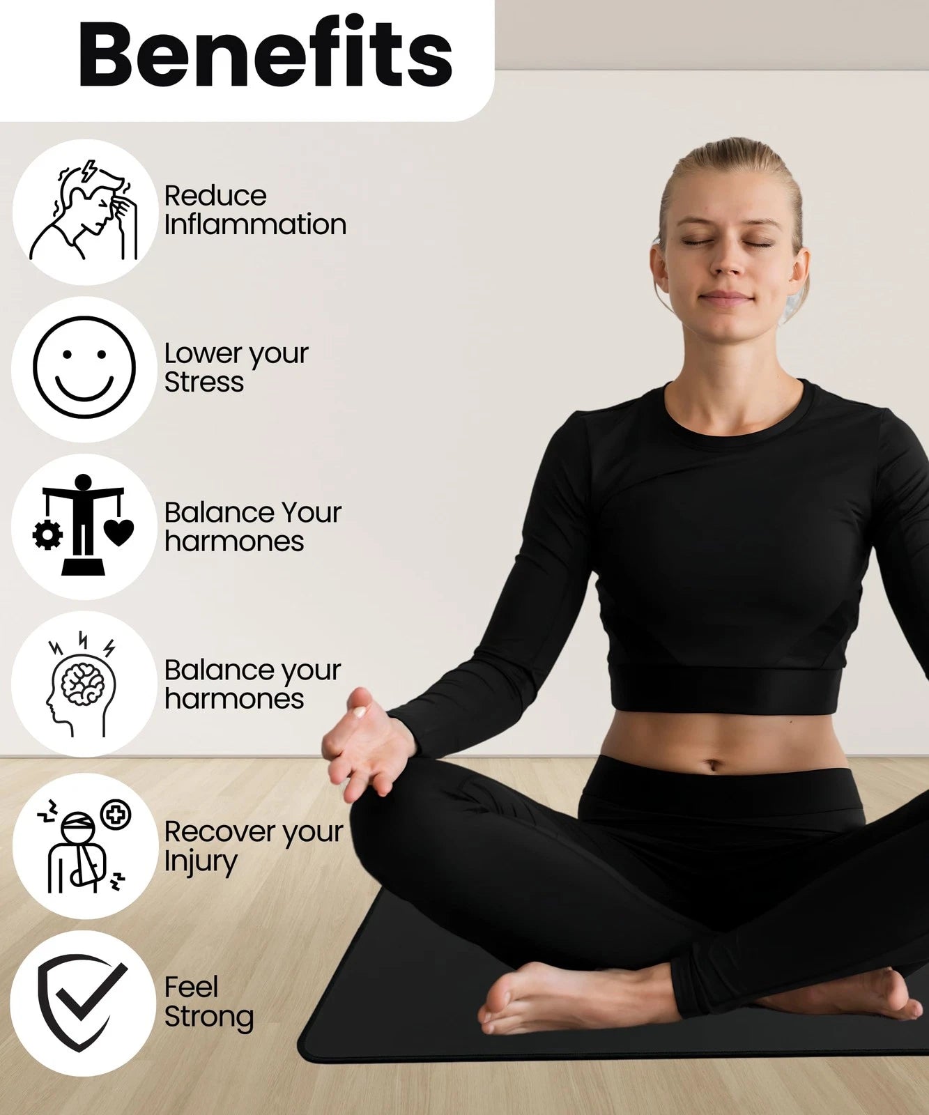 Grounding Mat Earthing Foot Mat EMF Recovery Grounded Cord to Improve Inflammation Reconnect to the Earth 40X60Cm for Home ﻿