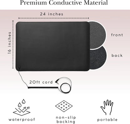 Grounding Mat Earthing Foot Mat EMF Recovery Grounded Cord to Improve Inflammation Reconnect to the Earth 40X60Cm for Home ﻿