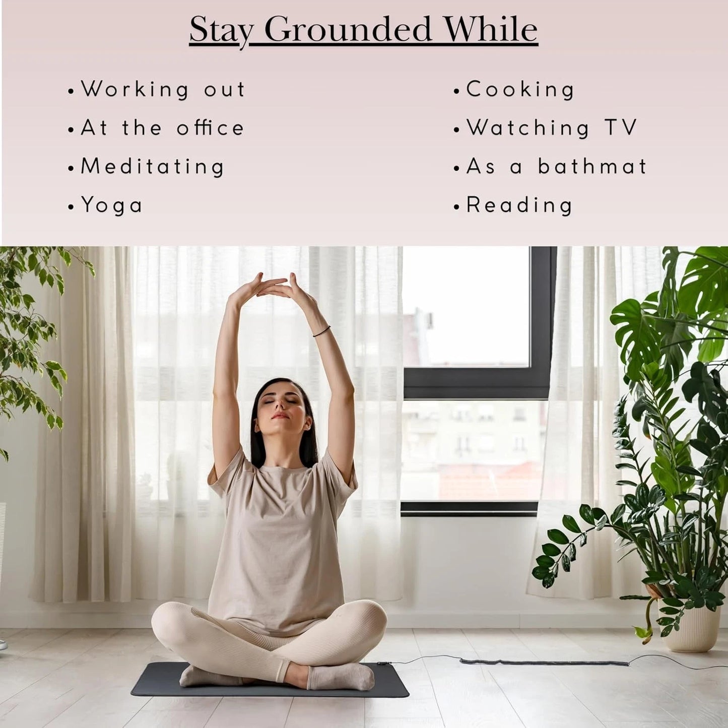 Grounding Mat Earthing Foot Mat EMF Recovery Grounded Cord to Improve Inflammation Reconnect to the Earth 40X60Cm for Home ﻿