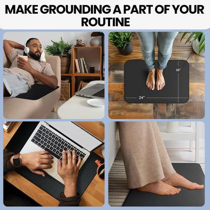 Grounding Mat Earthing Foot Mat EMF Recovery Grounded Cord to Improve Inflammation Reconnect to the Earth 40X60Cm for Home ﻿
